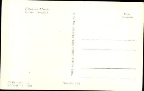 Ak Ostseebad Bansin Heringsdorf auf Usedom, Terrasse Seeschloß