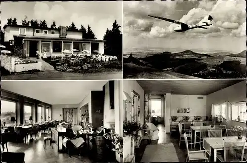 Ak Gersfeld in der Rhön Hessen, Wasserkuppe, Segelflieger, Gasthof Peterchens Mondfahrt