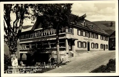 Ak Muggenbrunn Todtnau im Südschwarzwald, Gasthaus u. Pension z. Adler, Außenansicht