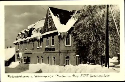 Ak Neuhaus am Rennweg in Thüringen,  SVA Genesungsheim im Winter
