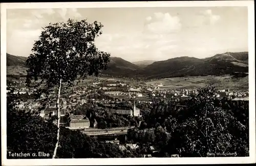 Ak Děčín Tetschen an der Elbe Region Aussig, Gesamtansicht