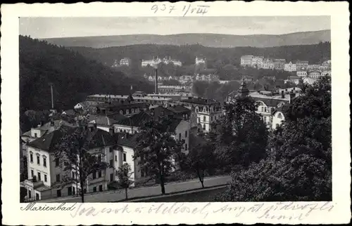 Ak Mariánské Lázně Marienbad Reg. Karlsbad, Teilansicht
