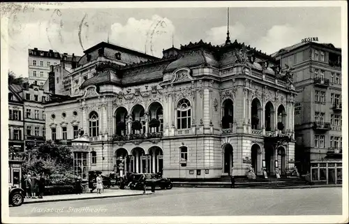 Ak Karlovy Vary Karlsbad Stadt, Stadttheater