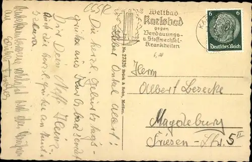 Ak Karlovy Vary Karlsbad Stadt, Mühlbrunn und Kurhaus