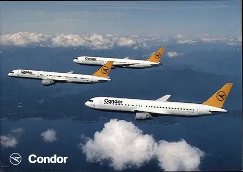 Ak Deutsche Passagierflugzeuge Condor, Boeing 767, B 757