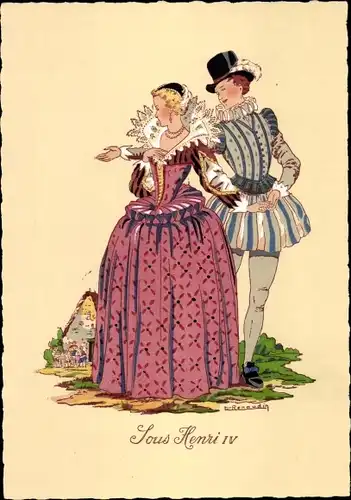 Künstler Ak Renaudin, Alfred, Sous Henri IV, Mode