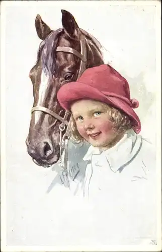 Künstler Ak Feiertag, Karl, Mädchen mit Pferd, BKWI 881 1