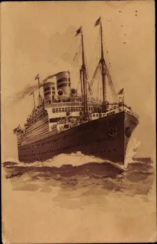 Künstler Ak Bohrdt, Hans, Dampfer Cleveland, United American Lines, Harriman Line, UAL