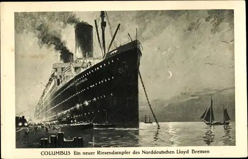 Ak Dampfschiff Columbus, Norddeutscher Lloyd Bremen