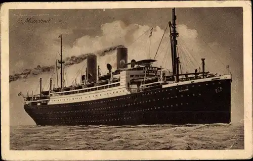 Ak Dampfschiff München, Norddeutscher Lloyd