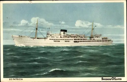 Ak Dampfschiff SS Patricia, Swedish Lloyd, Ansicht Backbord