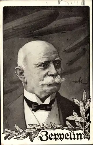 Künstler Ak Ferdinand Graf von Zeppelin, Portrait, Deutscher Luftflotten Verein
