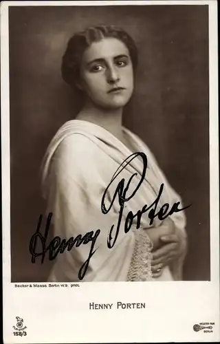 Ak Schauspielerin Henny Porten, Portrait, Autogramm