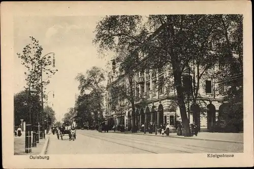 Ak Duisburg im Ruhrgebiet, Königsstraße, Kutsche