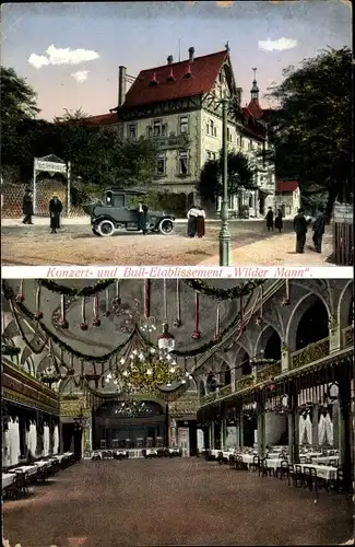 Ak Dresden Trachenberge, Konzert- und Ball-Etablissement Wilder Mann, Saal