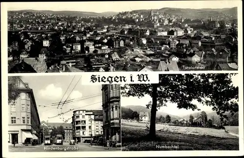 Ak Siegen in Westfalen, Totale, Hindenburgstraße, Numbachtal