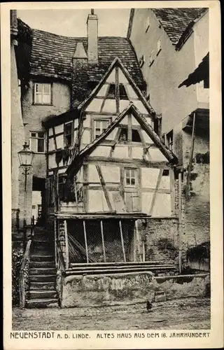 Ak Neuenstadt am Kocher, Altes Fachwerk Haus aus dem 16. Jahrhundert