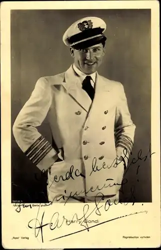 Ak Schauspieler Harry Gondi, Portrait, Autogramm, Marinesoldat