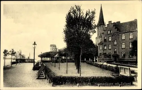 Ak Emmerich am Niederrhein, Hafenanlagen, Zollamt