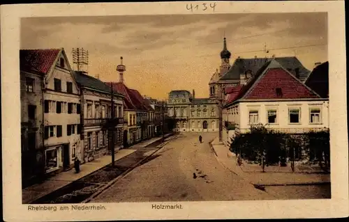 Ak Rheinberg am Niederrhein, Holzmarkt