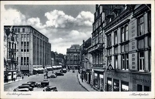 Ak Recklinghausen im Ruhrgebiet, Partie am Marktplatz, Commerzbank