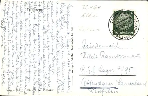 Ak Tailfingen Albstadt im Zollernalbkreis, Gesamtansicht