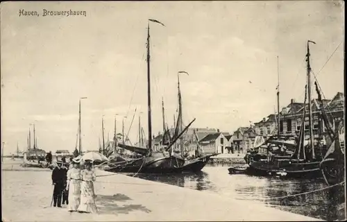 Ak Brouwershaven Zeeland, Haven