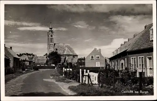 Ak Burgh Haamstede Schouwen Duiveland Zeeland Niederlande, Straßenpartie, Häuser