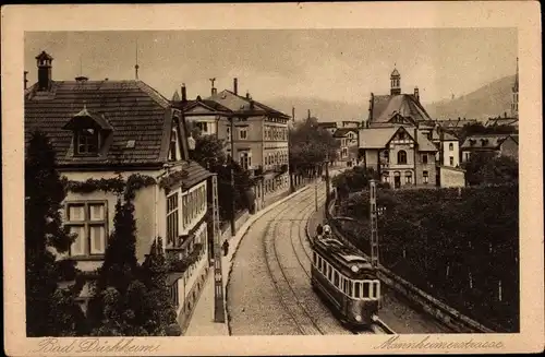 Ak Bad Dürkheim am Pfälzerwald, Mannheimerstraße, Straßenbahn