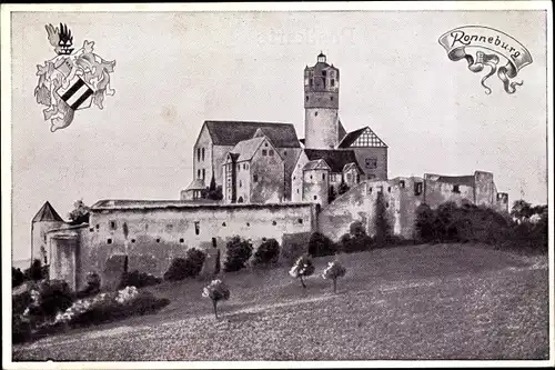 Ak Ronneburg in Hessen, die Burg, Wappen