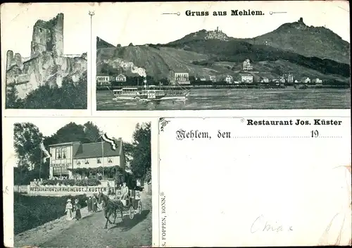 Ak Mehlem Bonn in Nordrhein Westfalen, Restauration zur Rheinlust, Ruine