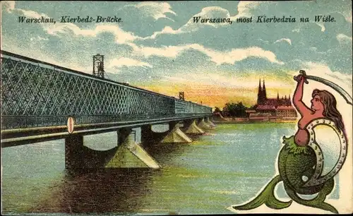 Ak Warszawa Warschau Polen, most Kierbedzia na Wisle