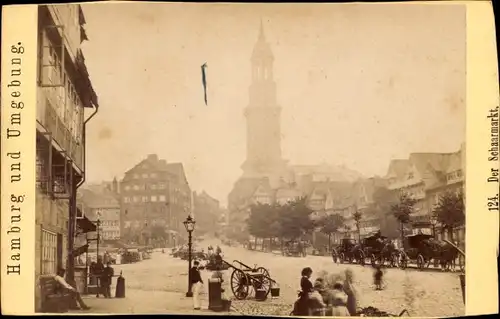 CdV Hamburg um 1880/1890, Der Schaarmarkt und die Michaeliskirche