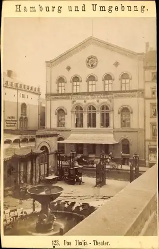 CdV Hamburg um 1880/1890, Das Thalia Theater, Janus Lebens und Versicherungsgesellschaft