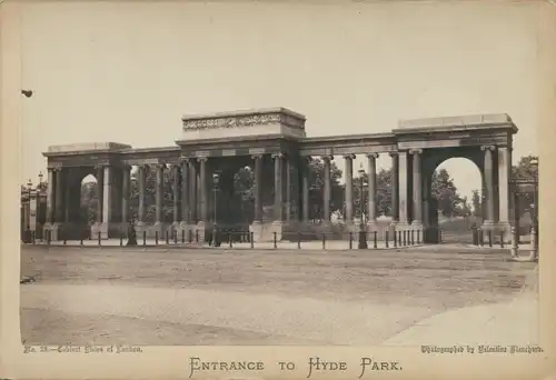 Kabinett Foto London City England, Entrance to Hyde Park