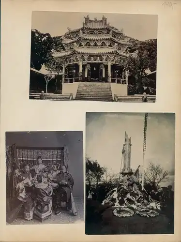 Foto Japan, Buddhistischer Tempel, Familie zu Tisch, Denkmal