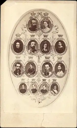 CdV Stammtafel König Karl XV. von Schweden und Norwegen, Luise, Josephine, Oscar, August