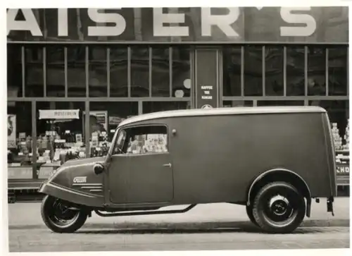 Foto Fahrzeug Firma Vidal Harburg, Goliath Kastenwagen, Doppeltür hinten, Seitentür rechts, Kaiser's