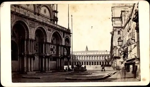 CdV Venezia Venedig Veneto, um 1870, Piazza San Marco dalla Chiesa