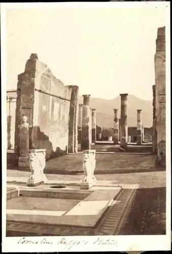Foto Pompeji Campania, um 1865, Cornelius Rufus Haus, Römische Ausgrabungsstätte, Ruinen