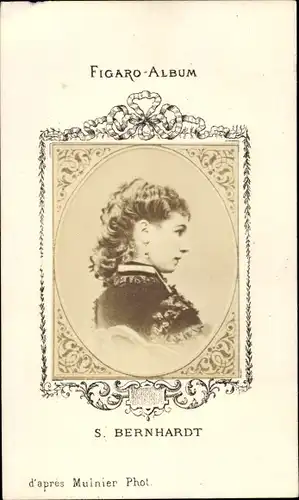 CdV Sarah Bernhardt, Portrait, Figaro-Album