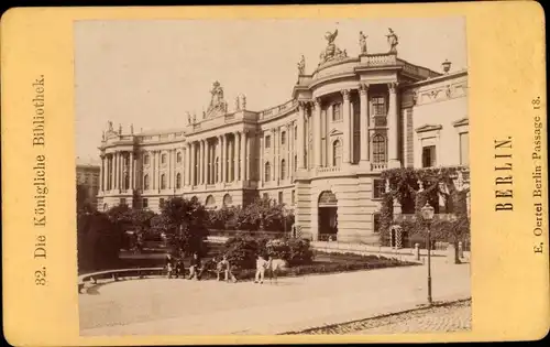 Foto Oertel, Eduard, Berlin Mitte, um 1875, Königl. Bibliothek