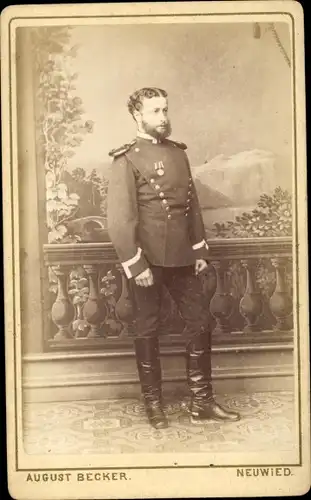 CdV Portrait, Französischer Soldat, Dritte Republik, Ulanenuniform, Orden, Schützenschnur