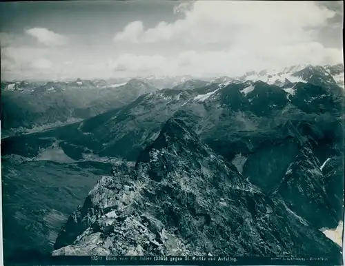 Foto Sankt Moritz Kanton Graubünden, Blick vom Piz Julier, Aufstieg