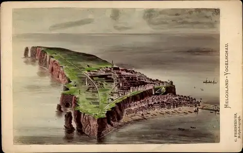 Kabinettfoto Helgoland in Schleswig Holstein, Blick auf die Insel, Totalansicht