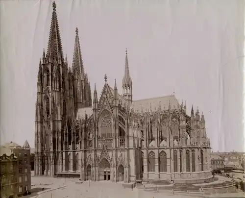 Foto um 1880, Köln am Rhein, Dom, Im Aufbau, Baustelle