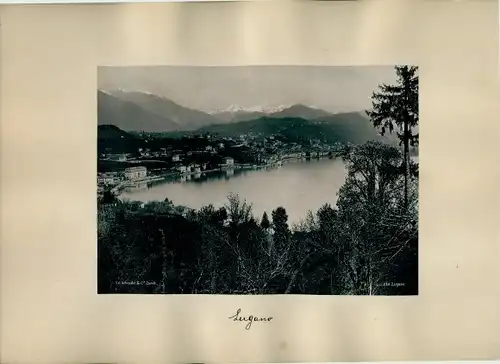 Foto Lugano Kanton Tessin Schweiz, Blick über den Luganersee auf die Stadt, Venus von Milo