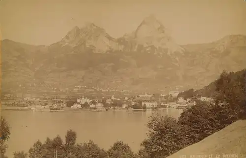 Foto Brunnen Kt Schwyz, Panorama mit Mythen, August 1891
