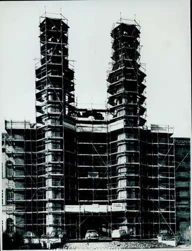 Foto Düsseldorf am Rhein, Baustelle 1962, Bera Rahmengerüst GmbH