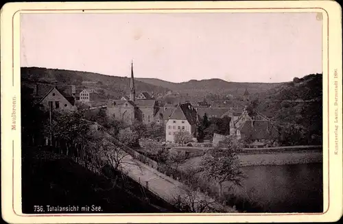 Foto Maulbronn im Schwarzwald, Totalansicht mit See, 1896